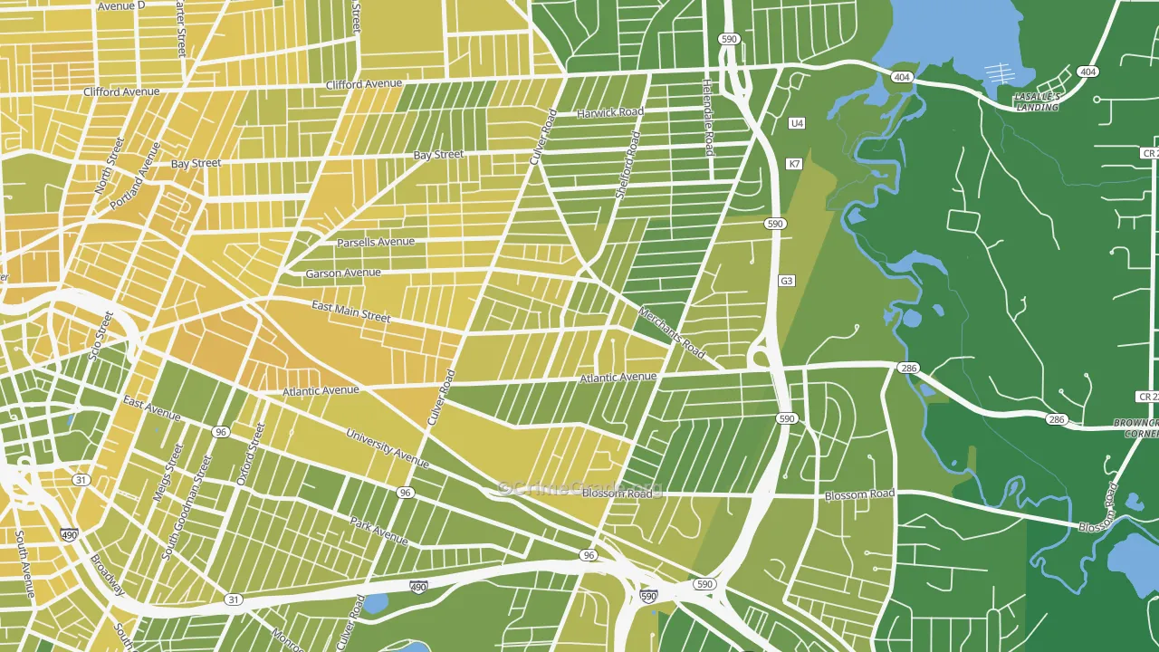 Culver-Winton, Rochester, NY Map of Vandalism Rates
