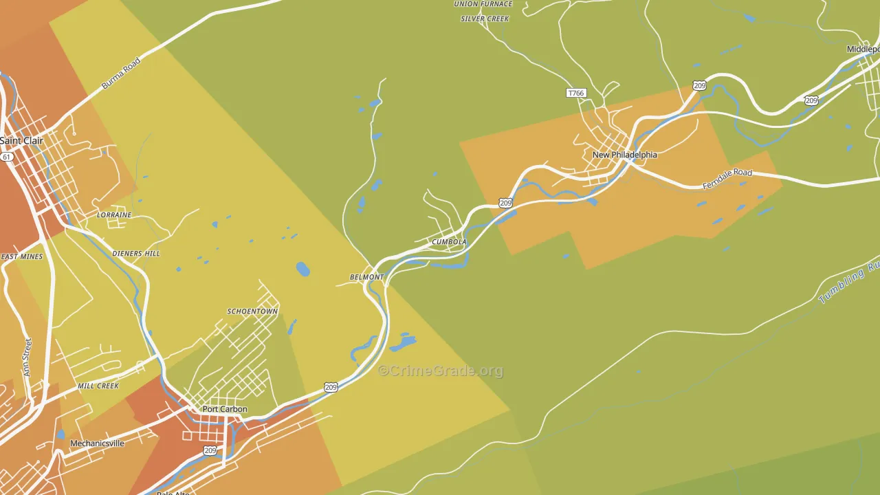 Cumbola, PA Map of Vandalism Rates