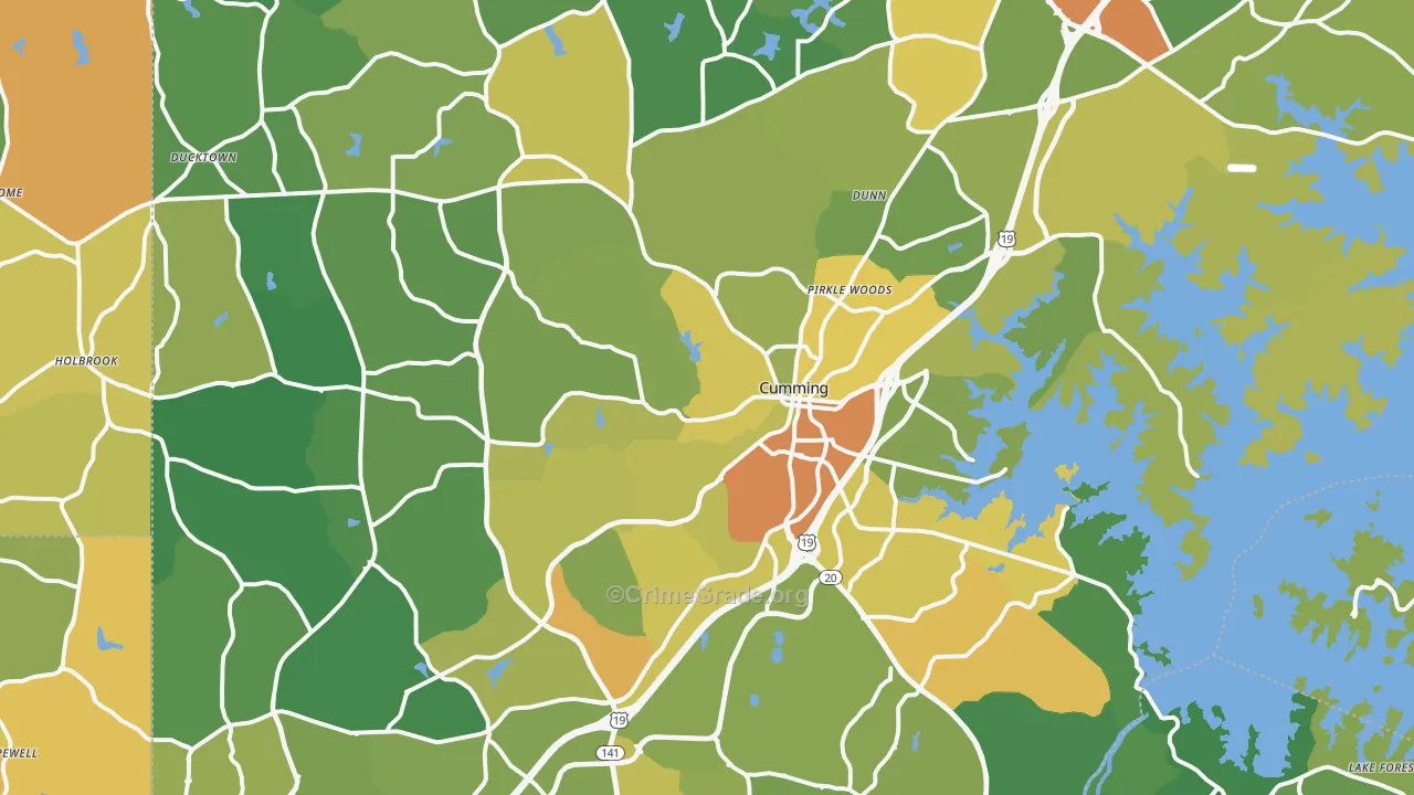 Cumming, GA Map of Vandalism Rates