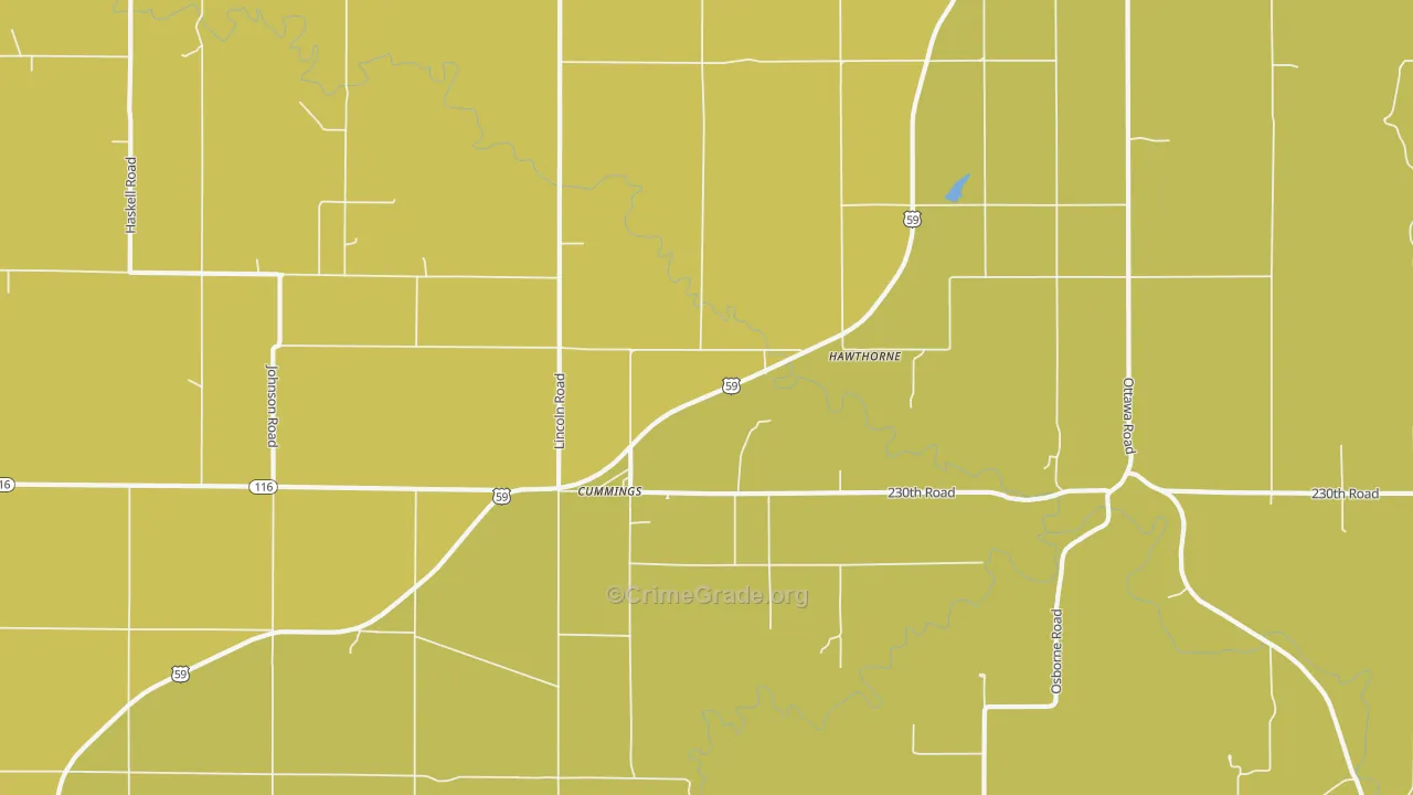 Cummings, KS Map of Vandalism Rates