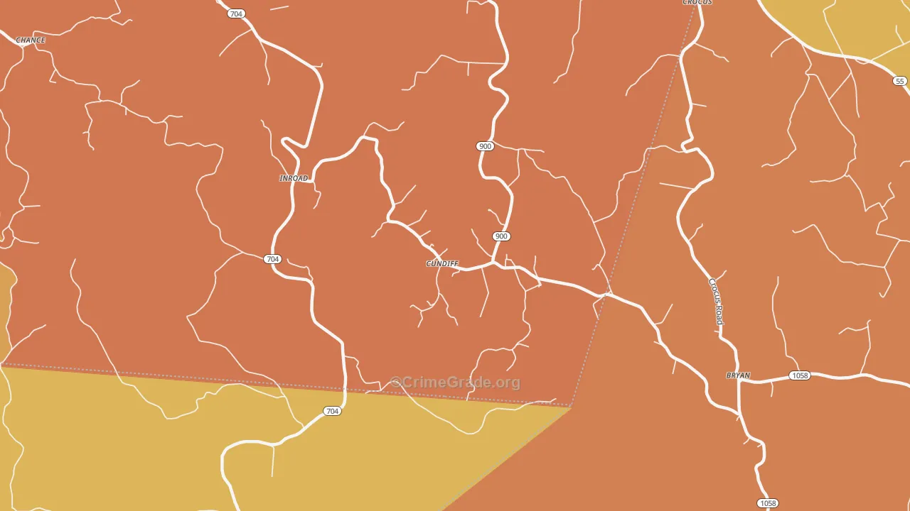 Cundiff, KY Map of Vandalism Rates