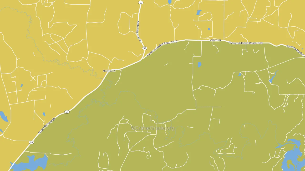 Cundiff, TX Map of Vandalism Rates