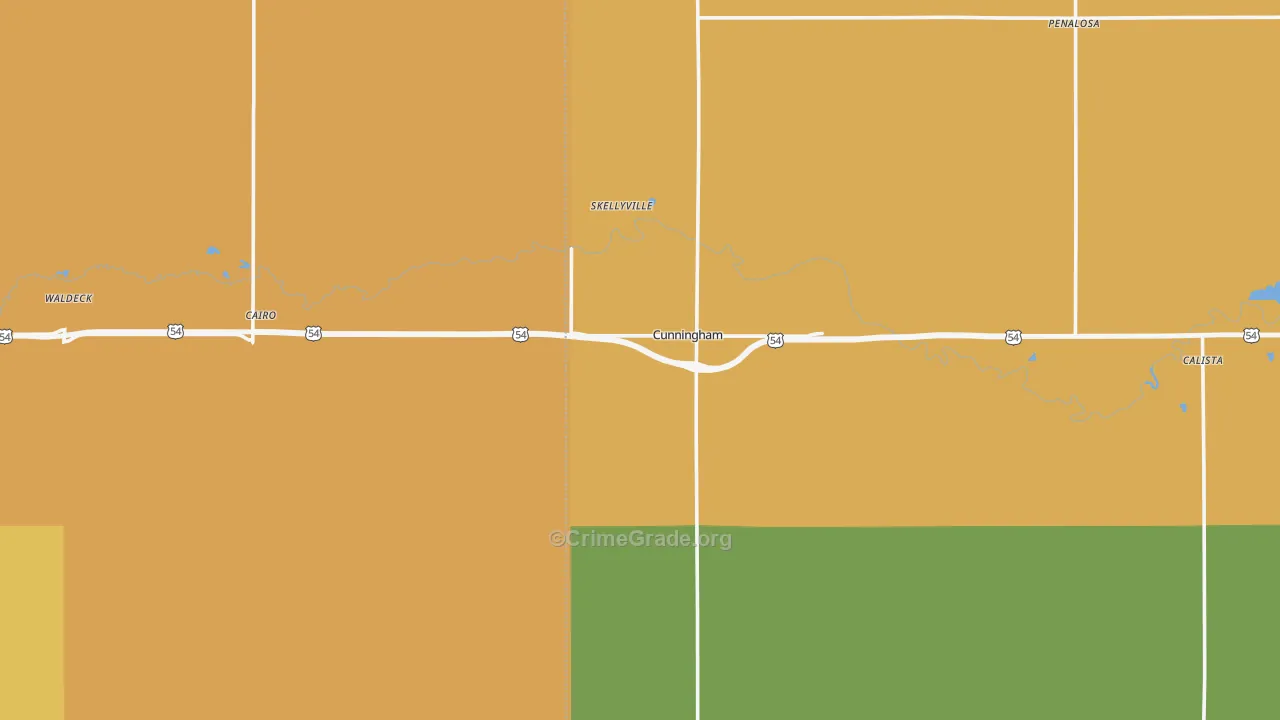 Cunningham, KS Map of Vandalism Rates