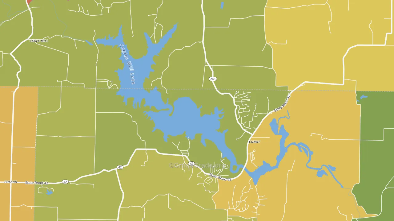 Cunot, IN Map of Vandalism Rates