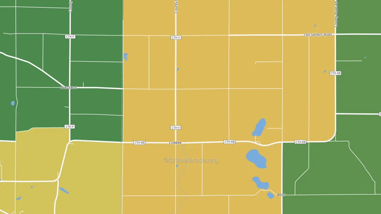 Curran, WI Map of Vandalism Rates
