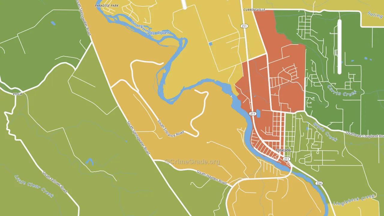 Currinsville, OR Map of Vandalism Rates