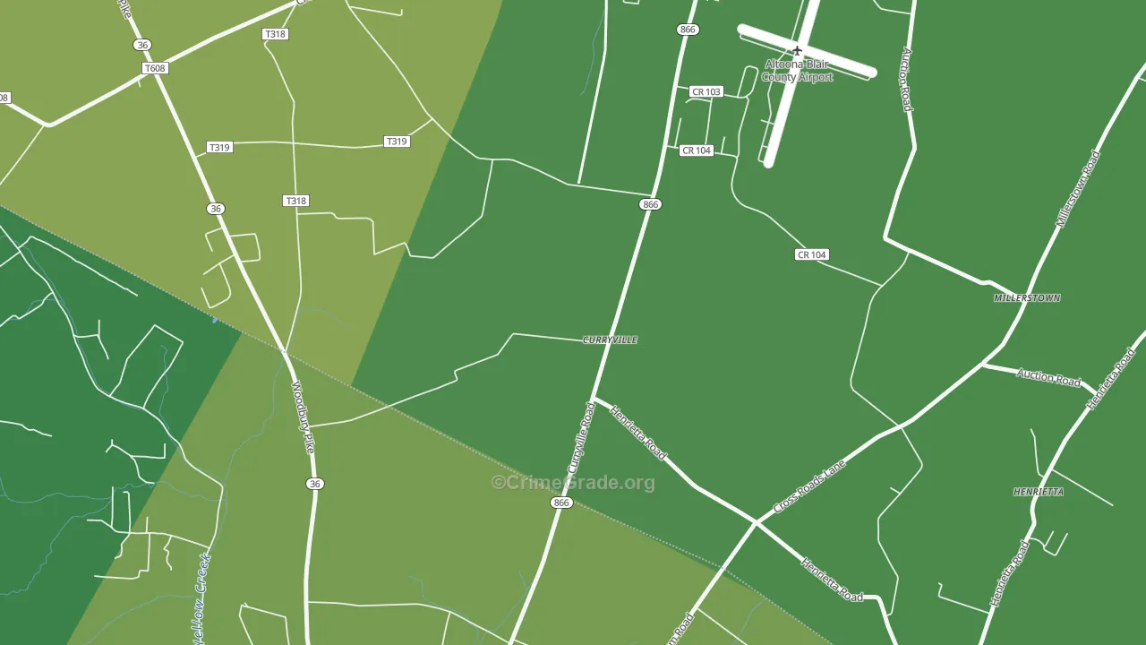 Curryville, PA Map of Vandalism Rates
