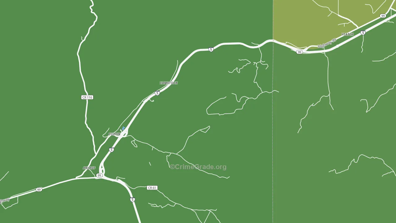 Curtin, OR Map of Vandalism Rates