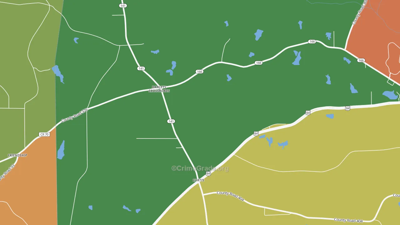 Curtis, AL Map of Vandalism Rates