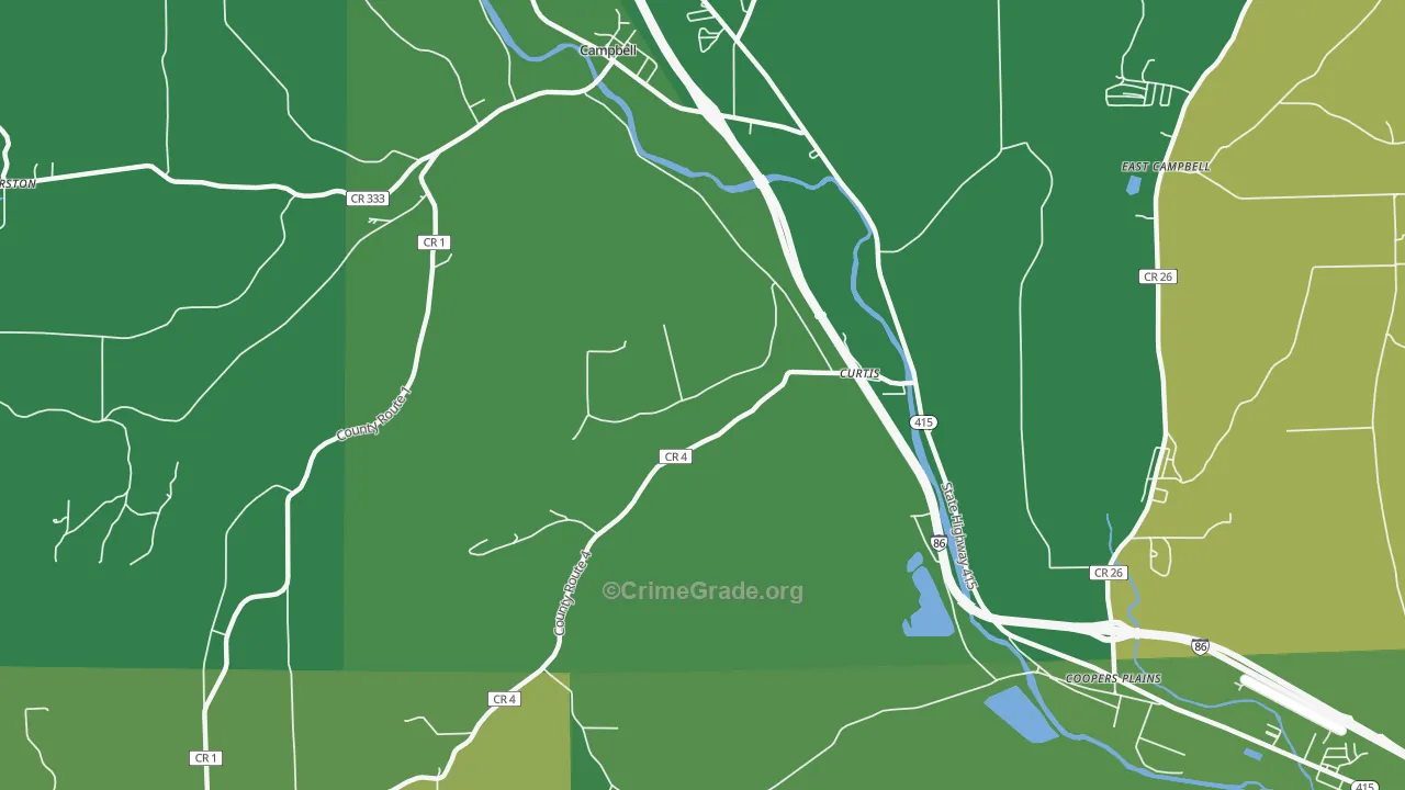 Curtis, NY Map of Vandalism Rates