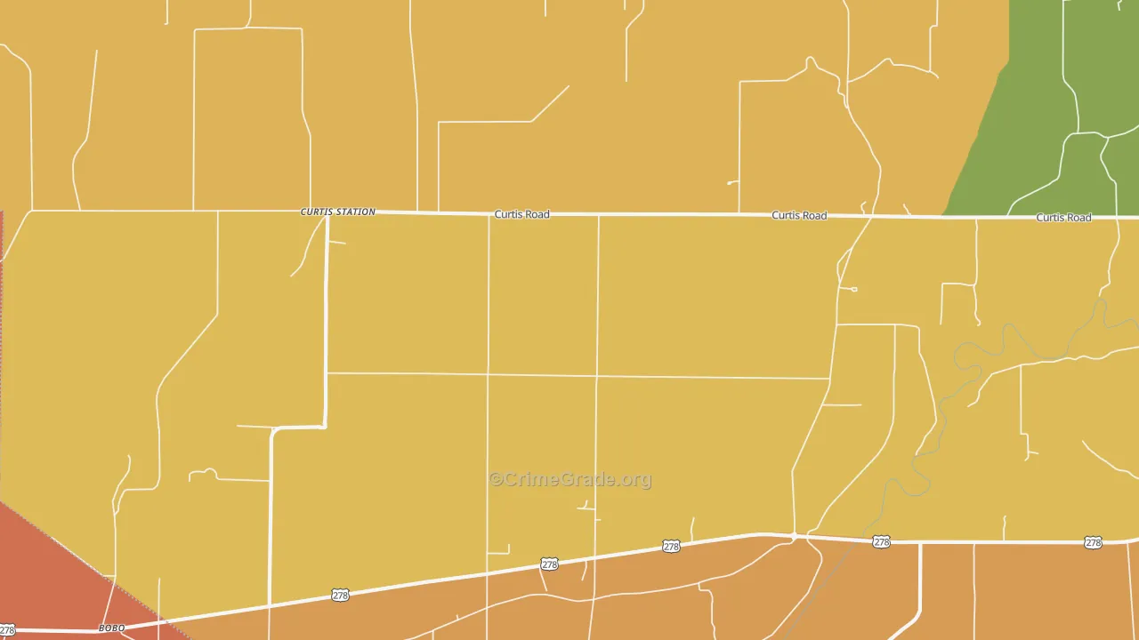 Curtis Station, MS Map of Vandalism Rates