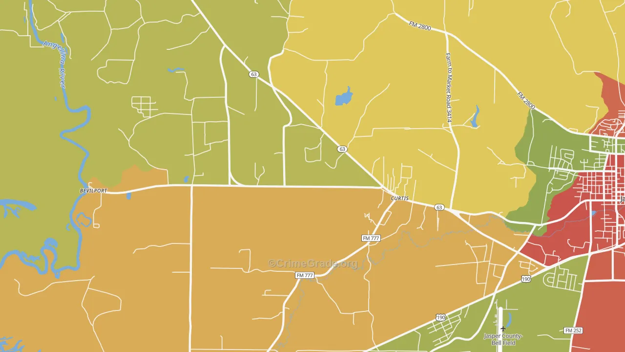 Curtis, TX Map of Vandalism Rates