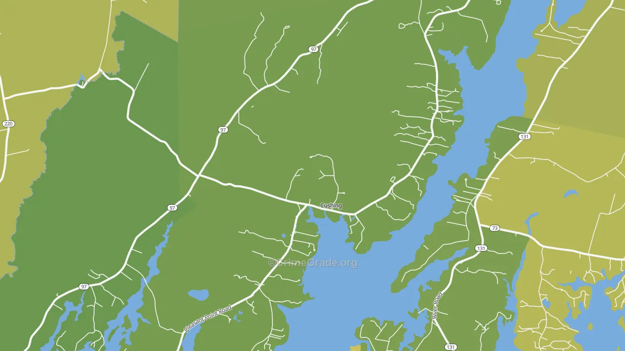 Cushing, ME Map of Vandalism Rates