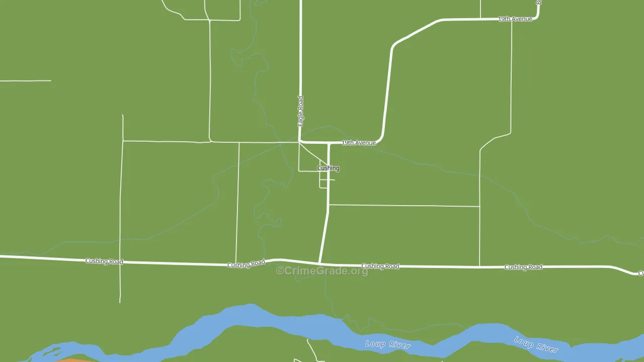 Cushing, NE Map of Vandalism Rates