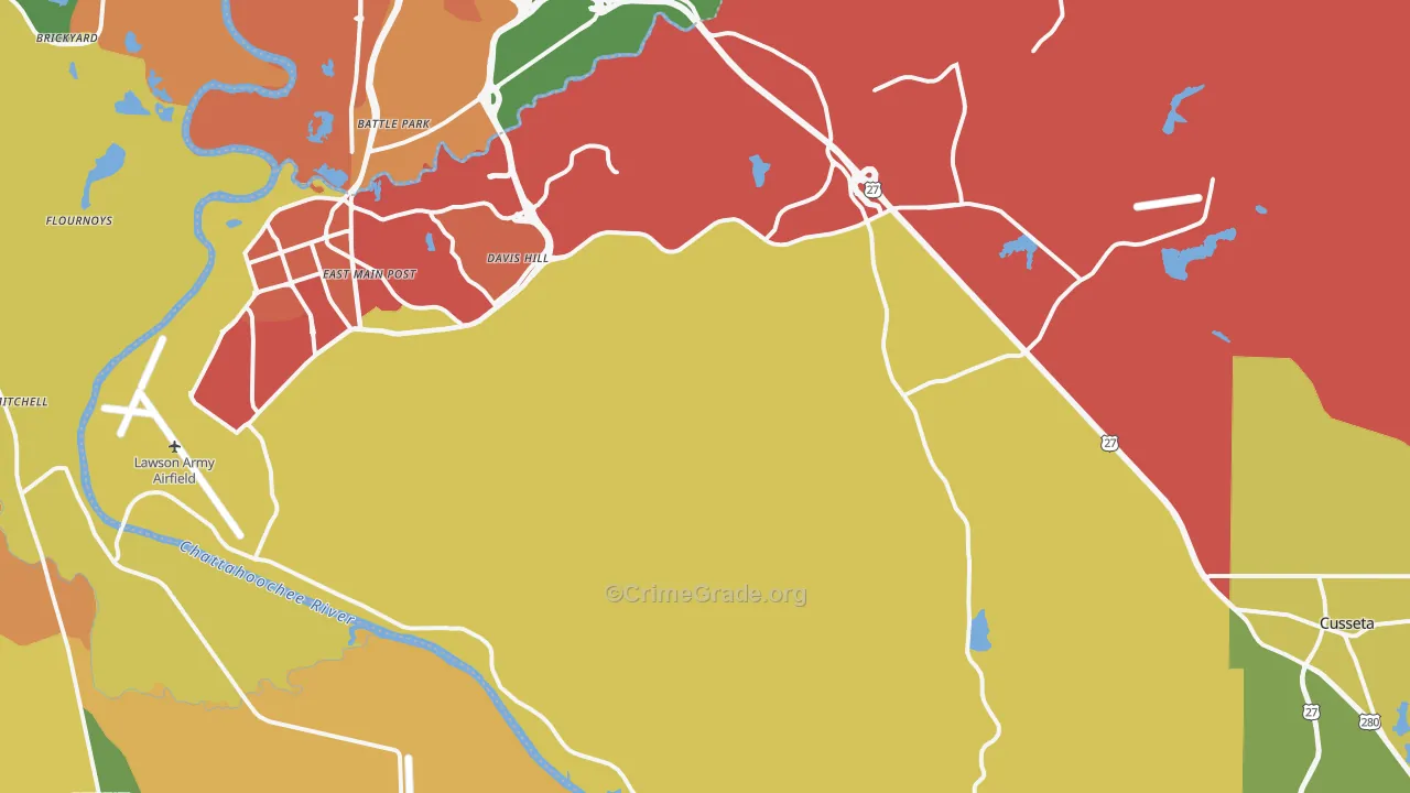 Cusseta, GA Map of Vandalism Rates