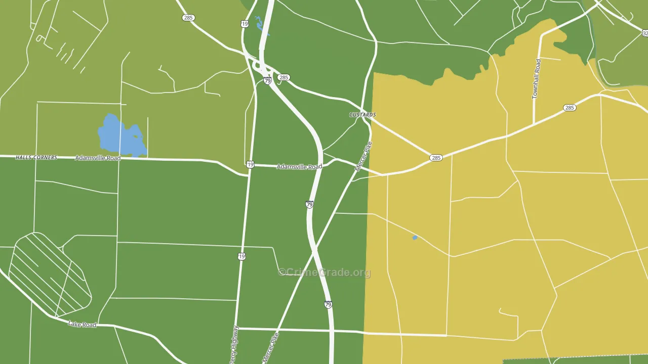Custards, PA Map of Vandalism Rates