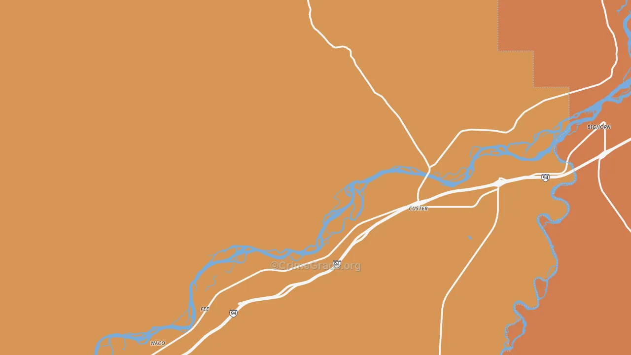 Custer, MT Map of Vandalism Rates