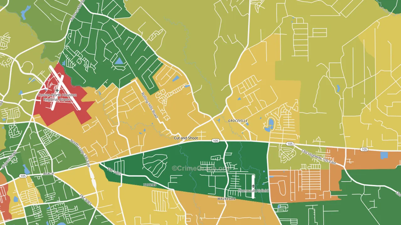 Cut and Shoot, TX Map of Vandalism Rates
