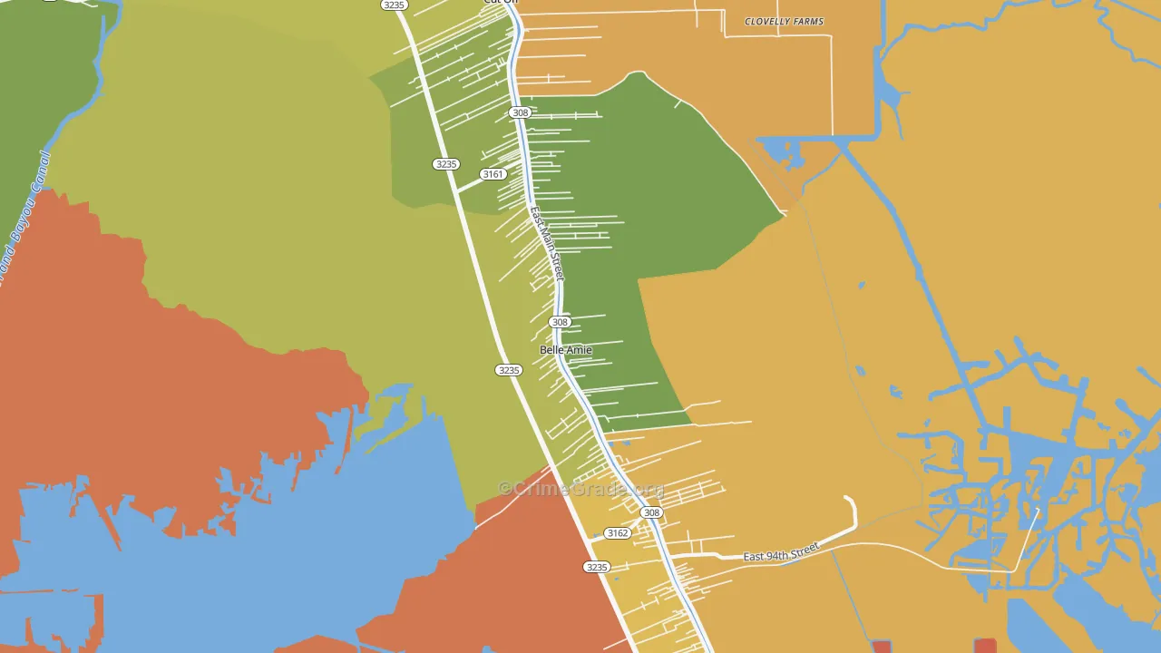 Cut Off, LA Map of Vandalism Rates