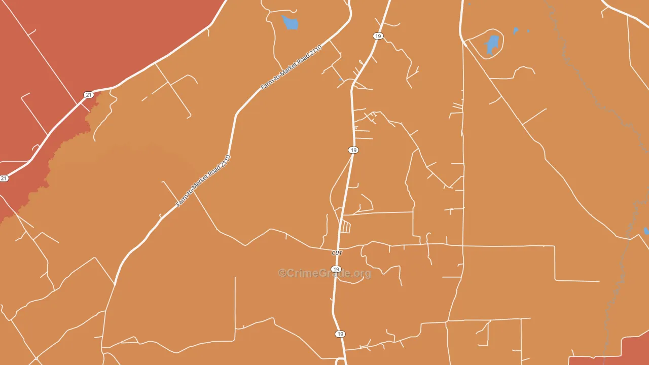 Cut, TX Map of Vandalism Rates