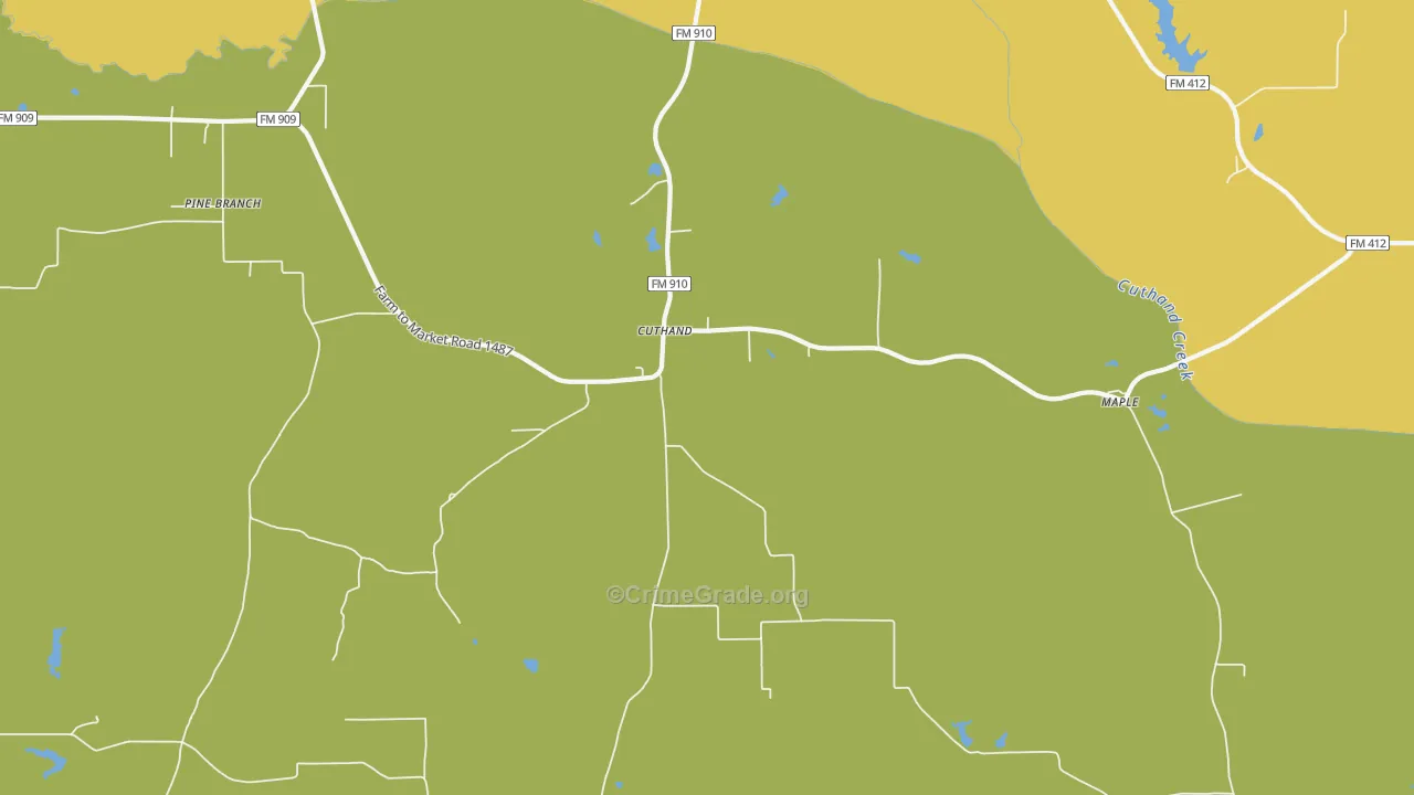 Cuthand, TX Map of Vandalism Rates