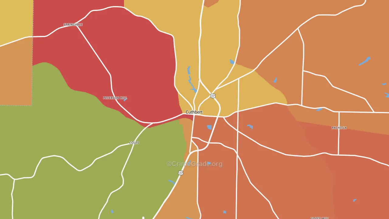Cuthbert, GA Map of Vandalism Rates