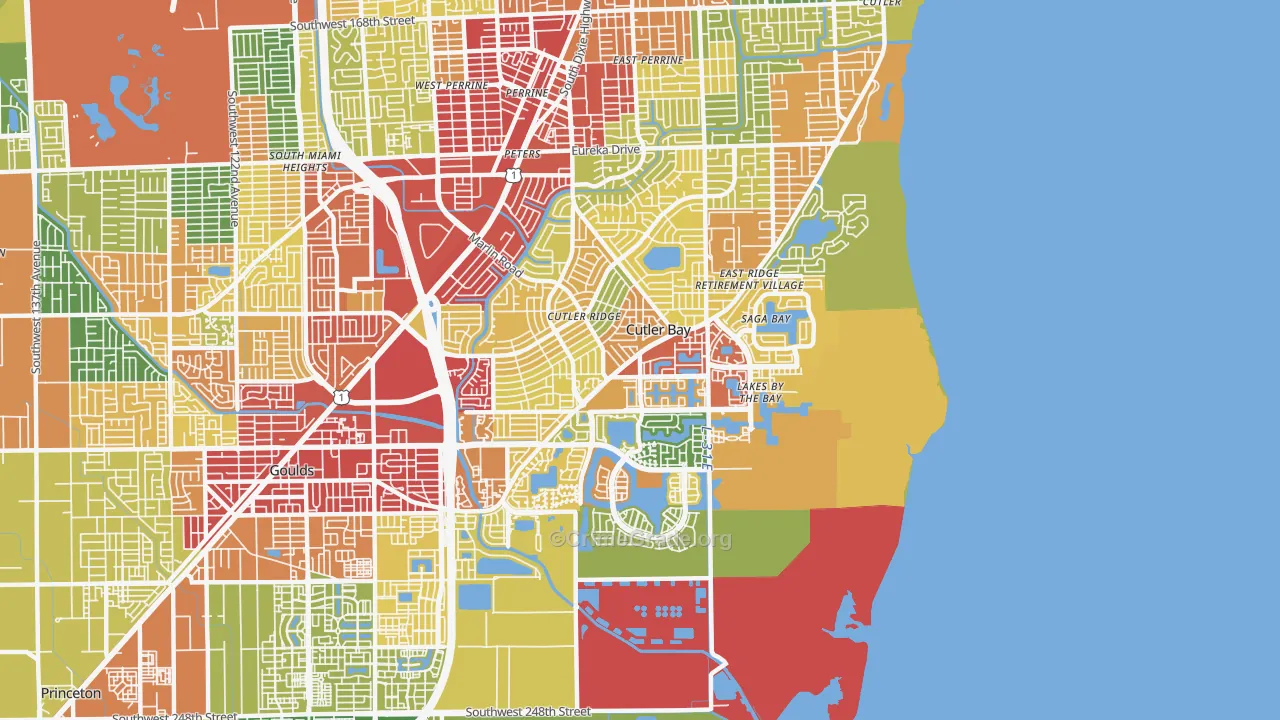 Cutler Bay, FL Map of Vandalism Rates