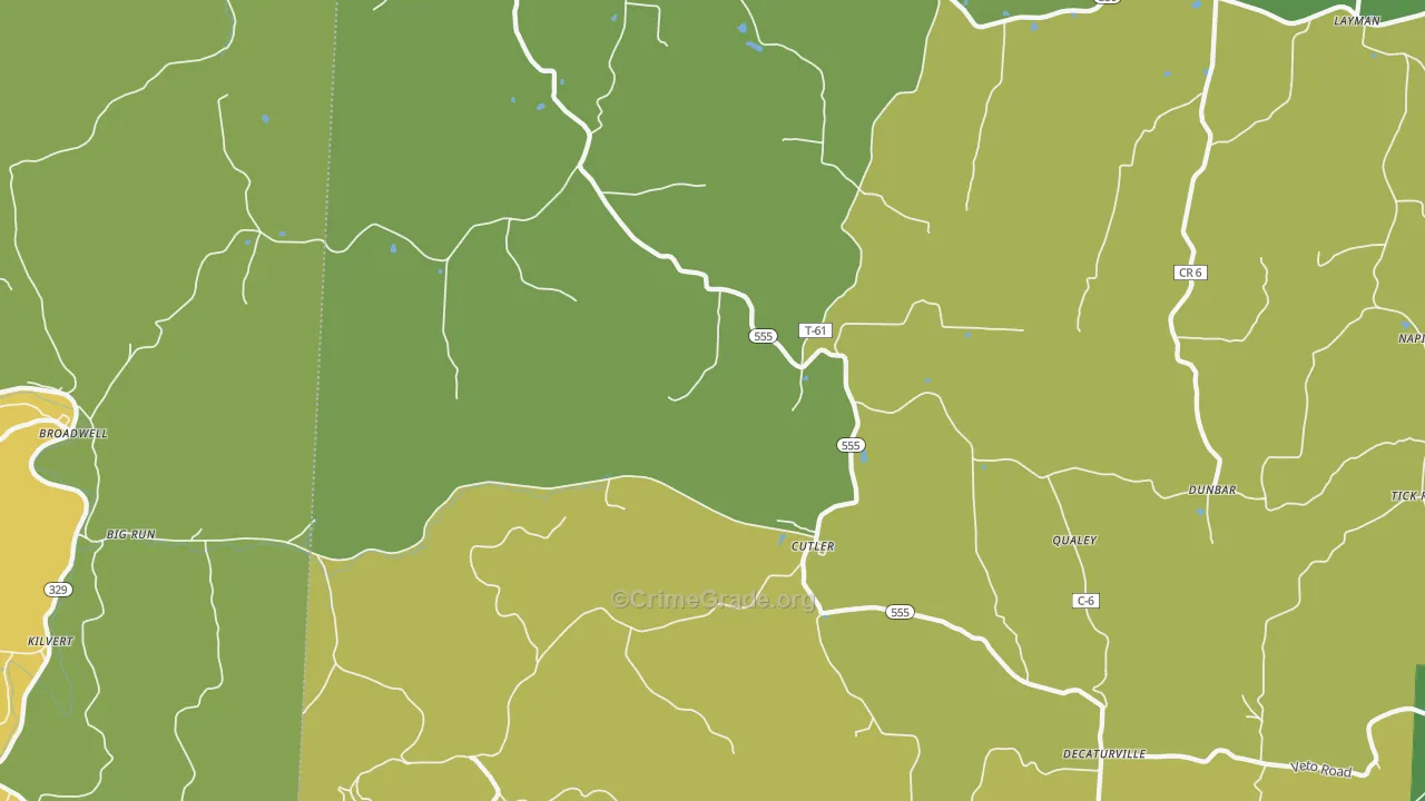 Cutler, OH Map of Vandalism Rates