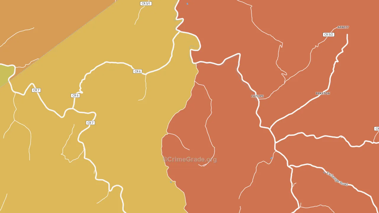 Cutlips, WV Map of Vandalism Rates