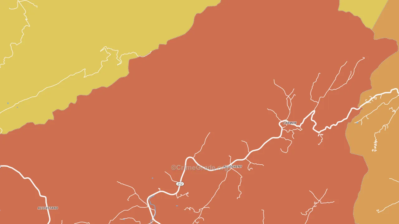 Cutshalltown, NC Map of Vandalism Rates