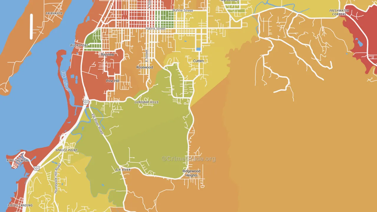 Cutten, Eureka, CA Map of Vandalism Rates