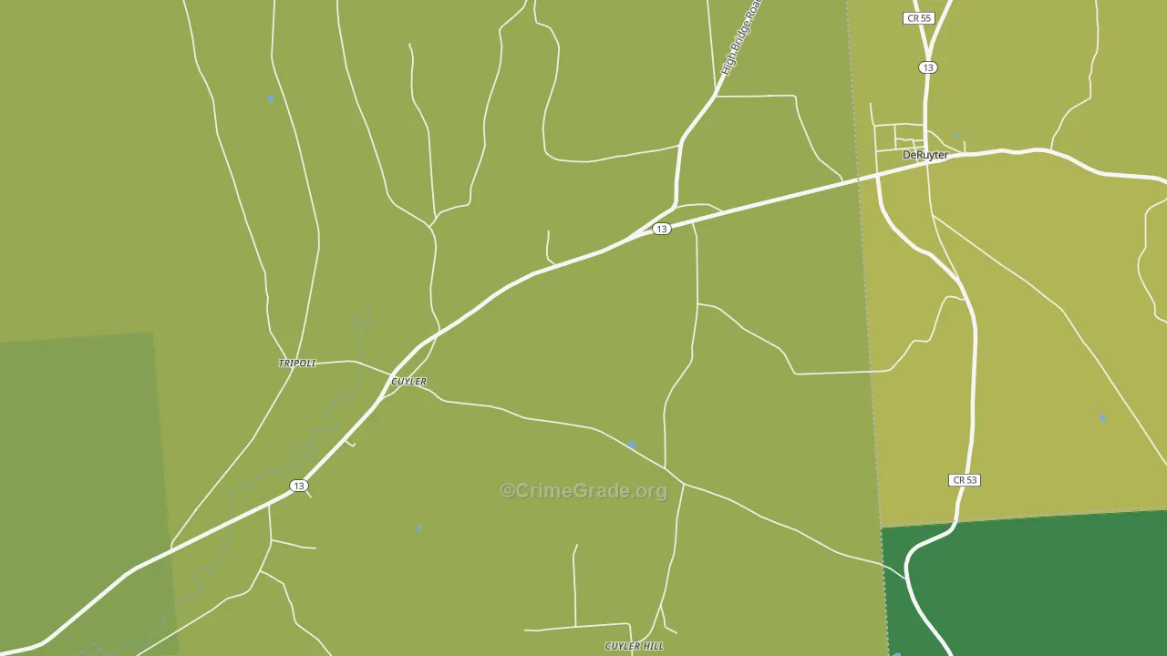 Cuyler, NY Map of Vandalism Rates