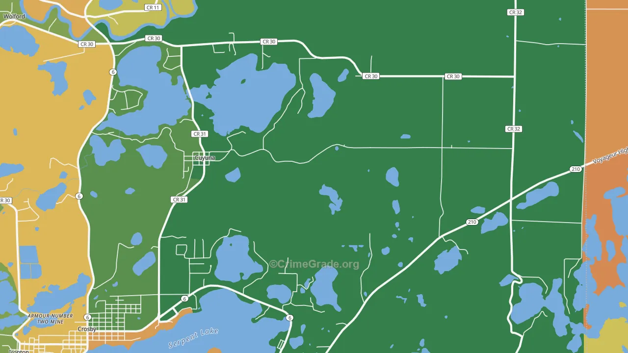 Cuyuna, MN Map of Vandalism Rates