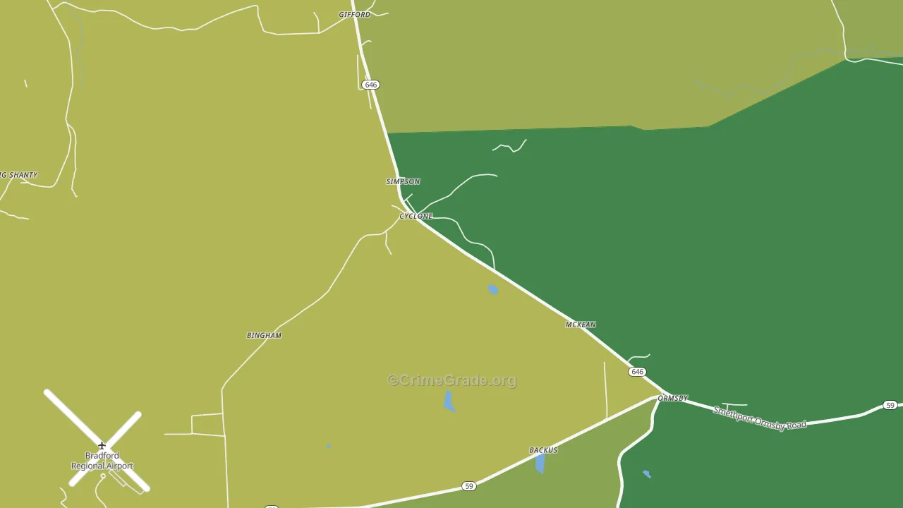 Cyclone, PA Map of Vandalism Rates