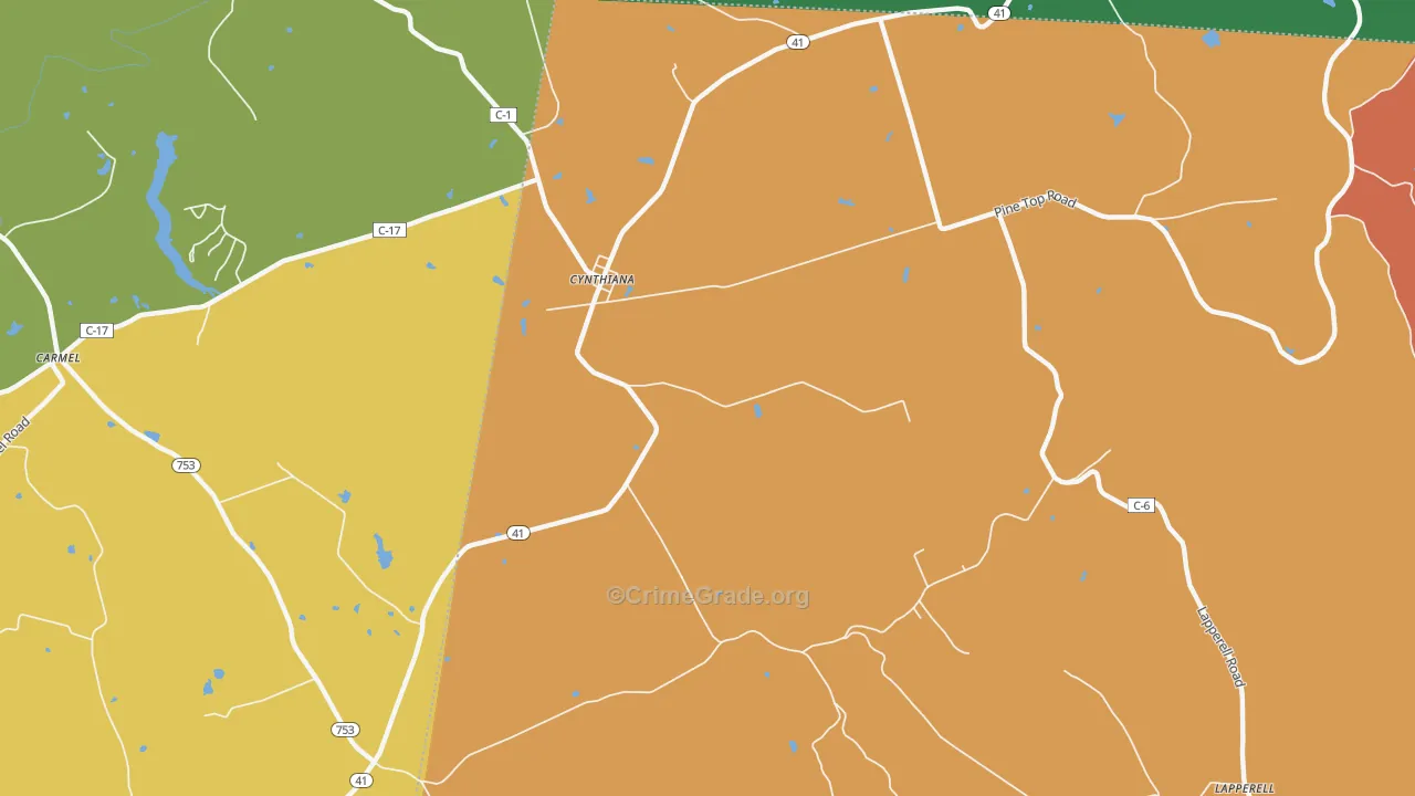 Cynthiana, OH Map of Vandalism Rates