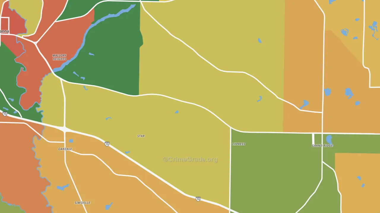 Cypress, FL Map of Vandalism Rates