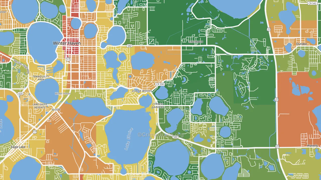 Cypress Gardens, FL Map of Vandalism Rates