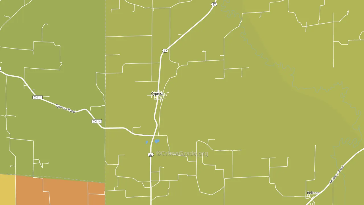 Cypress, IL Map of Vandalism Rates