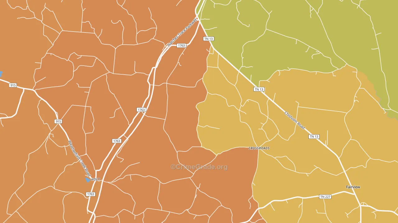 Cypress Inn, TN Map of Vandalism Rates