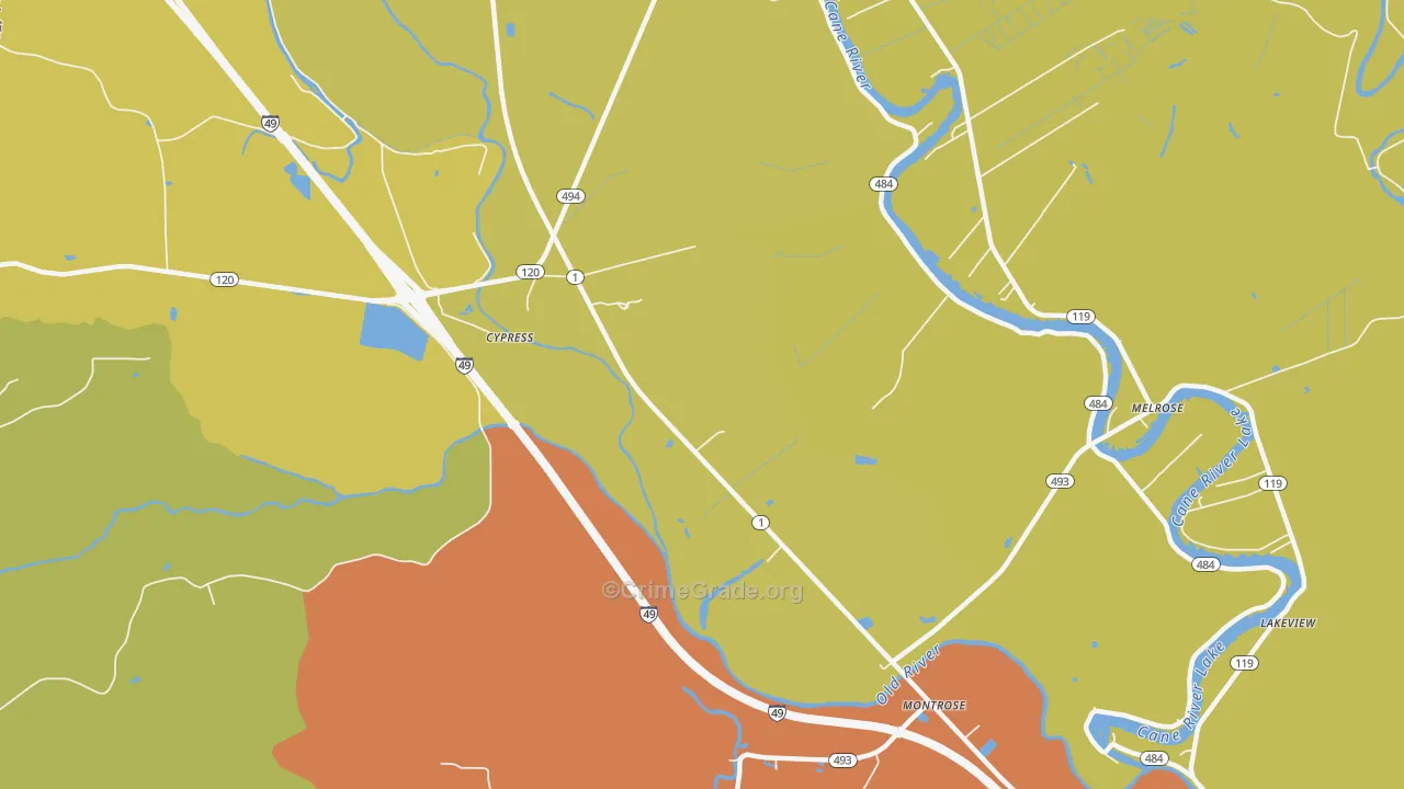 Cypress, LA Map of Vandalism Rates