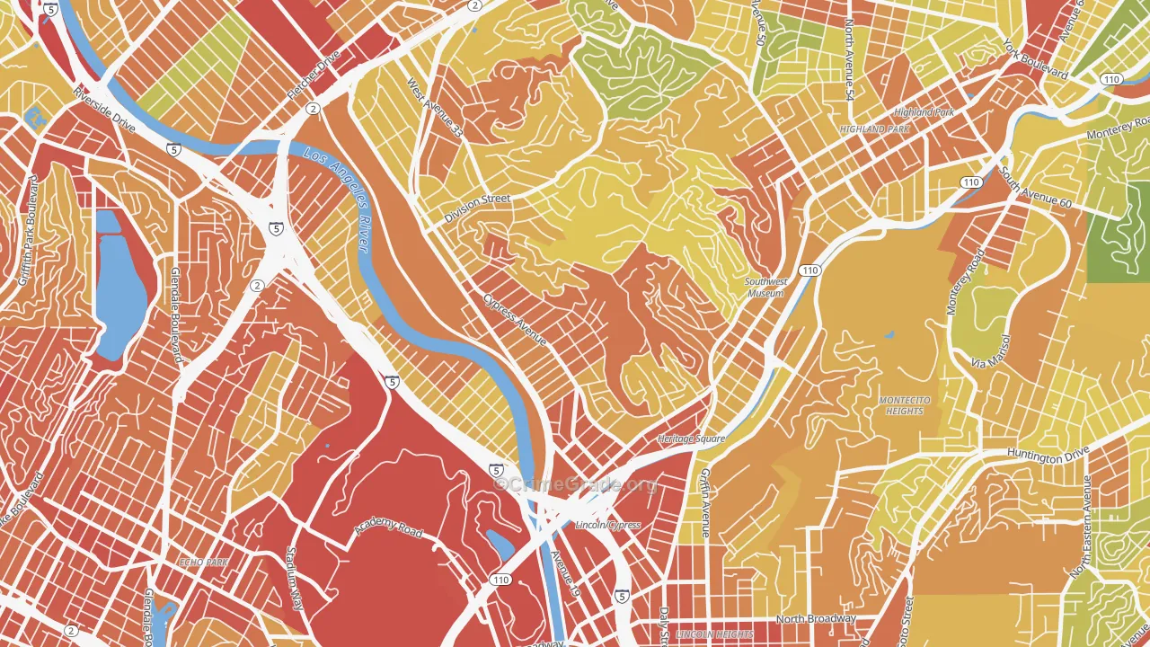 Cypress Park, Los Angeles, CA Map of Vandalism Rates