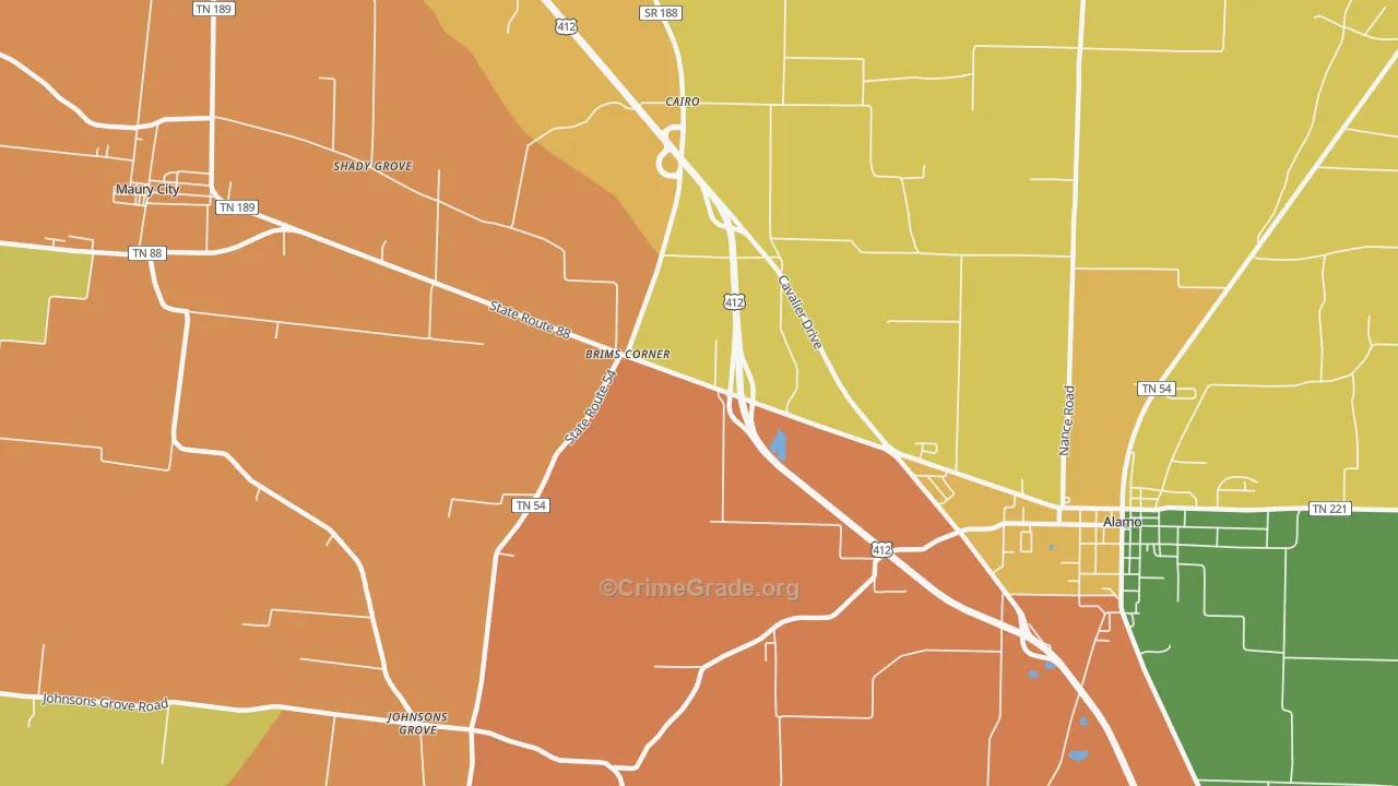 Cypress, TN Map of Vandalism Rates