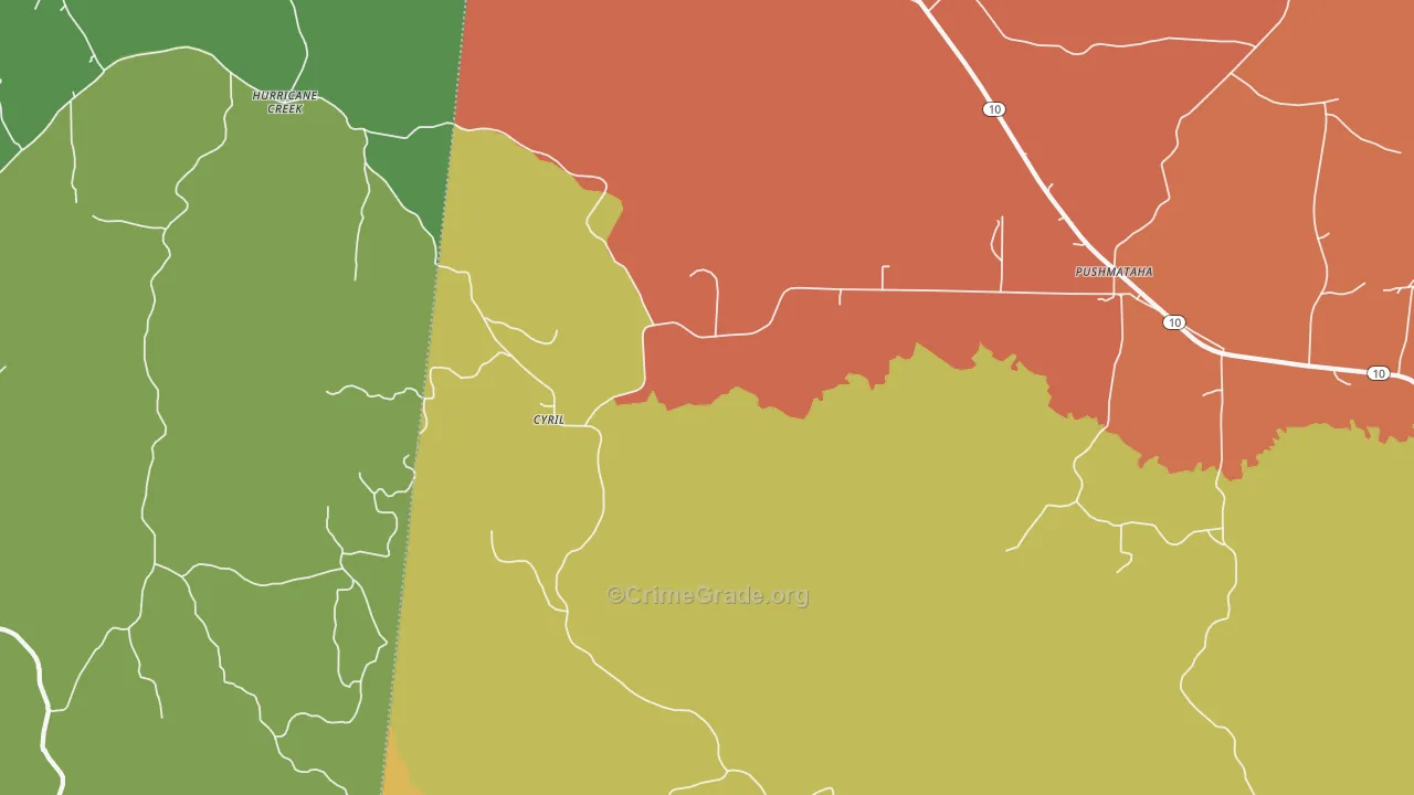 Cyril, AL Map of Vandalism Rates