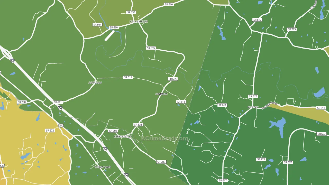 Dabneys, VA Map of Vandalism Rates
