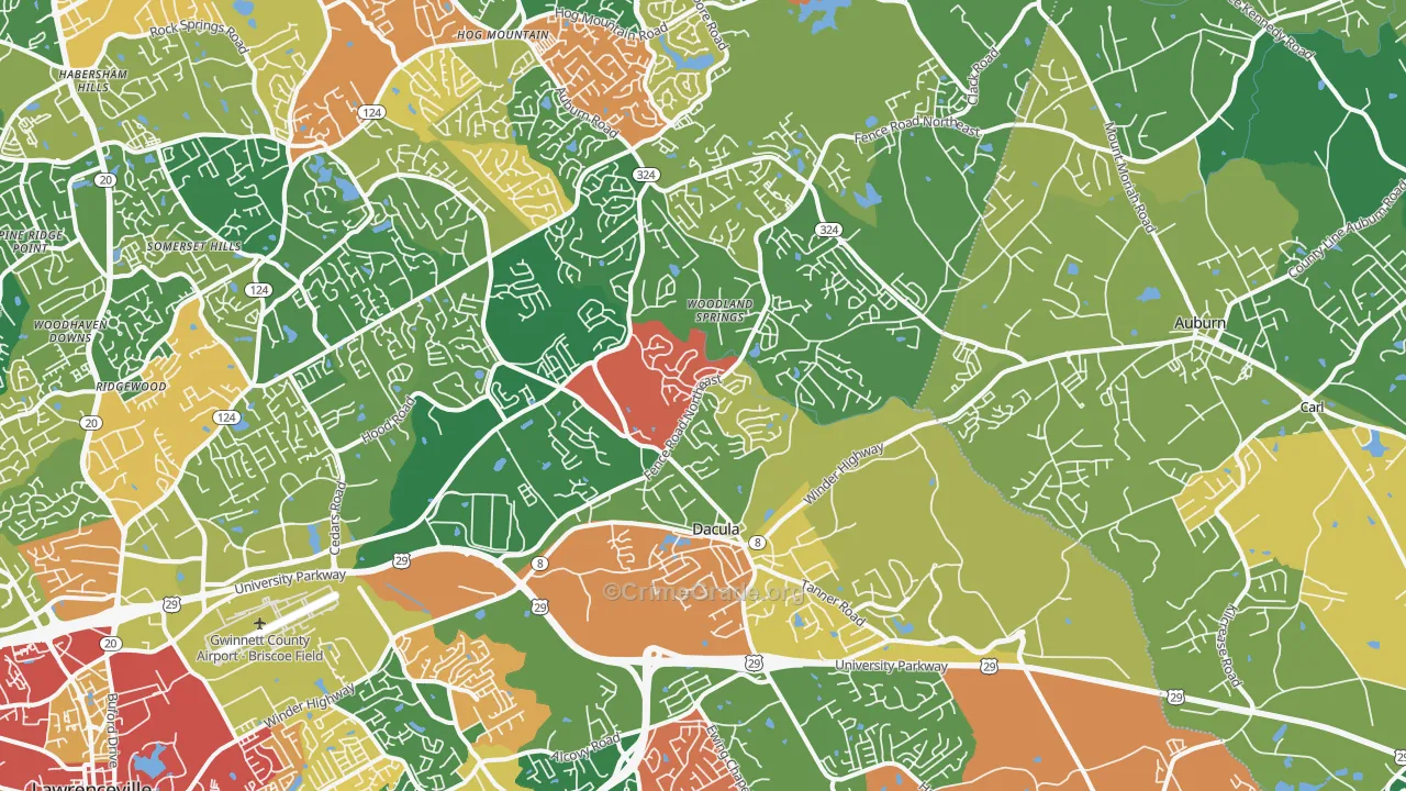 Dacula, GA Map of Vandalism Rates