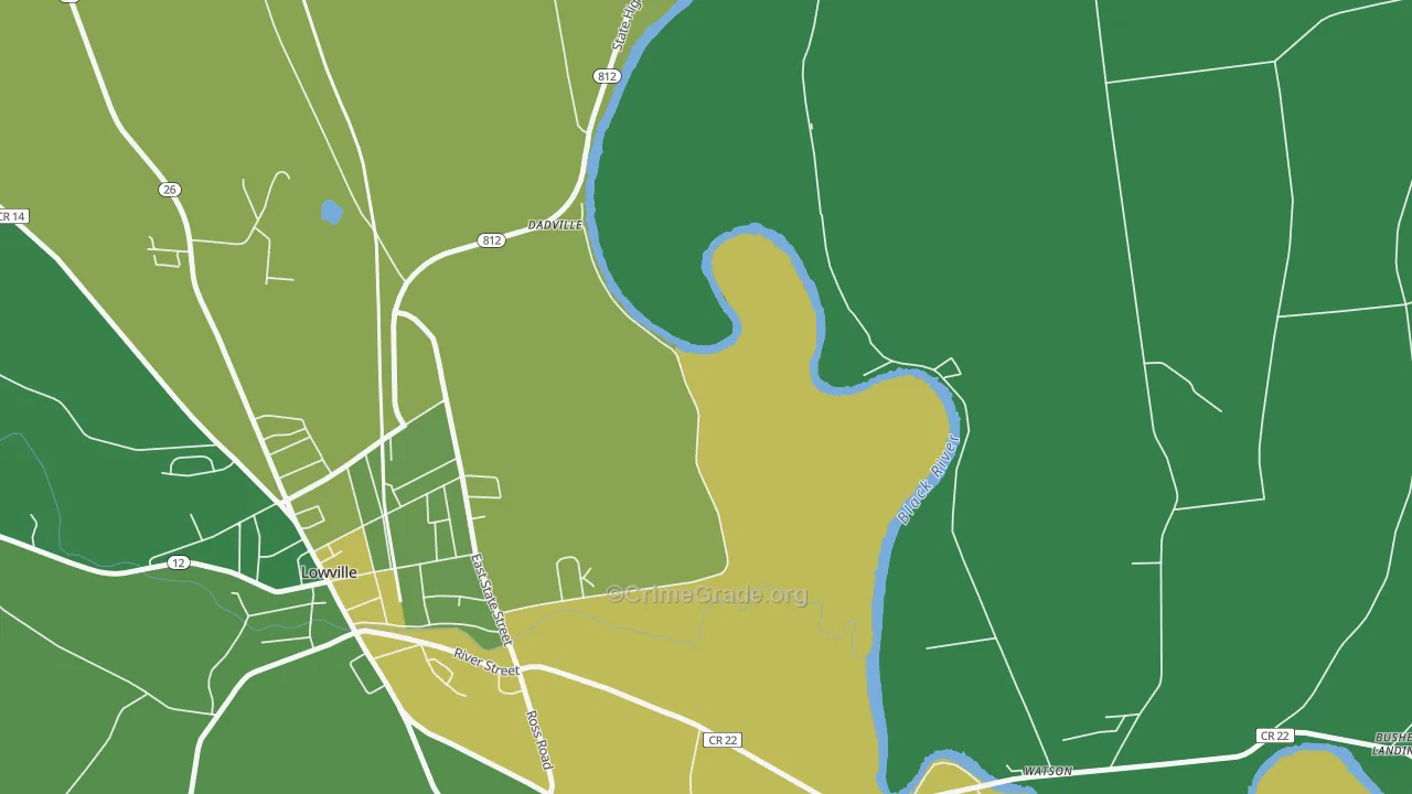 Dadville, NY Map of Vandalism Rates