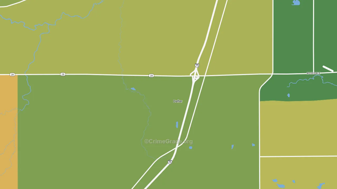 Dafter, MI Map of Vandalism Rates