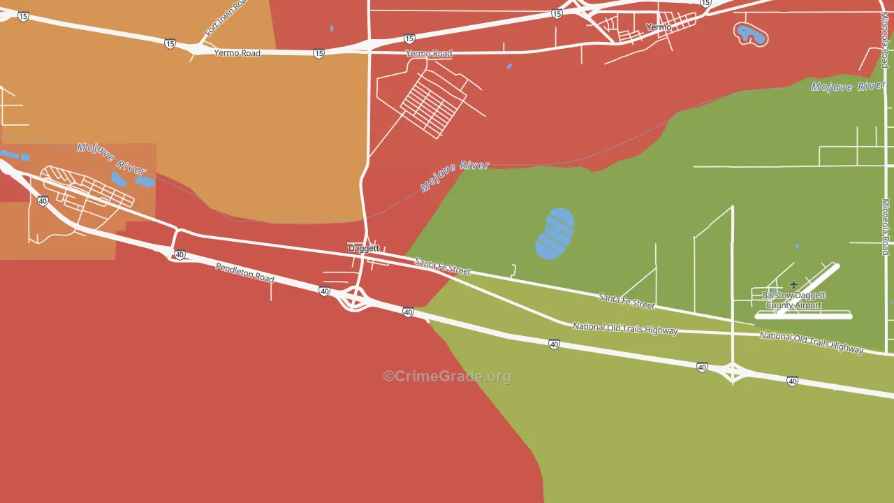 Daggett, CA Map of Vandalism Rates