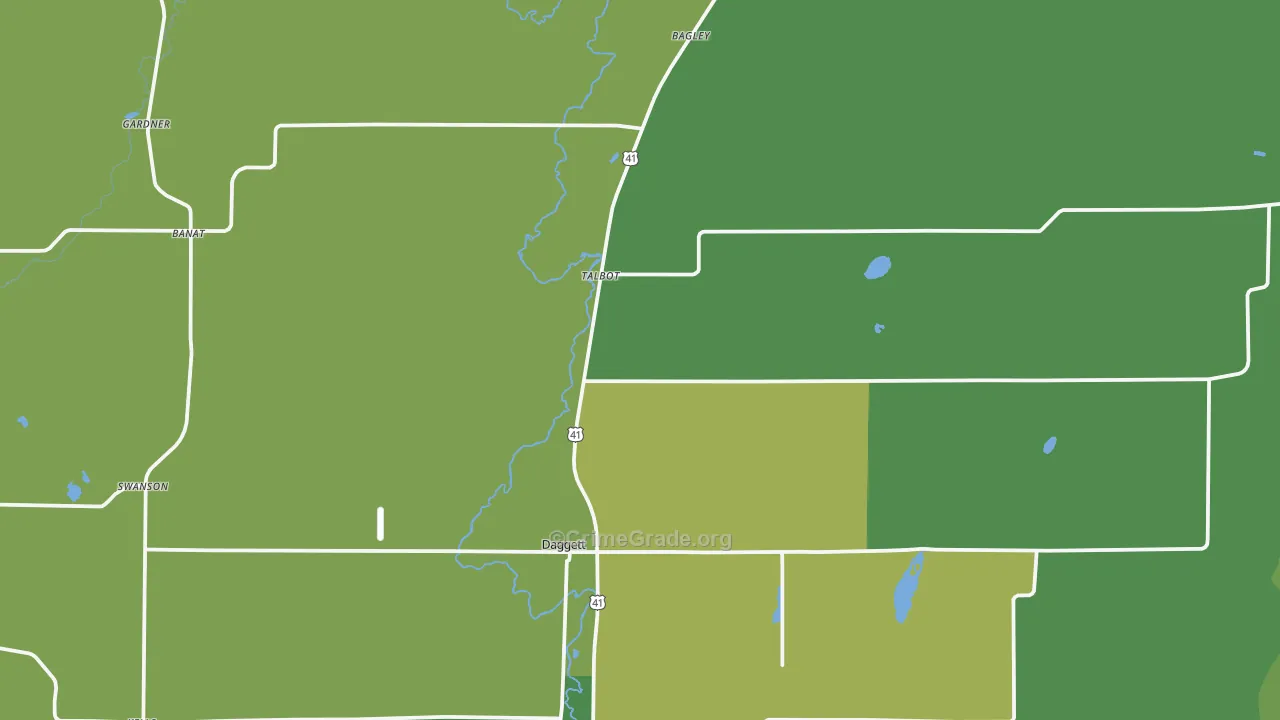 Daggett, MI Map of Vandalism Rates
