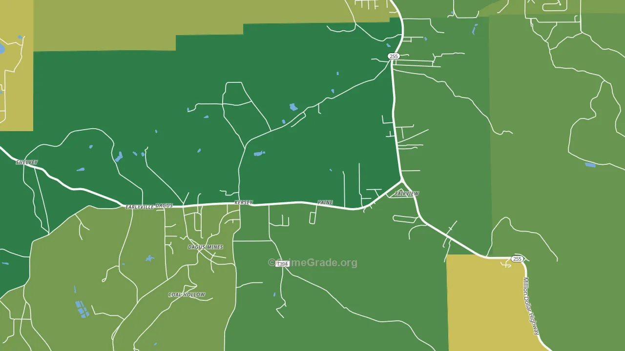 Dagus, PA Map of Vandalism Rates